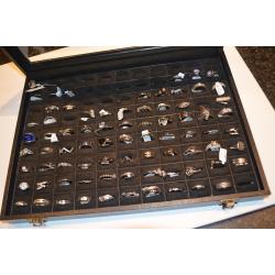 GROTE PARTIJ RINGEN, VEEL ZILVER 925.