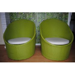 PVC rieten zetel wasabigroen , binnen en buiten