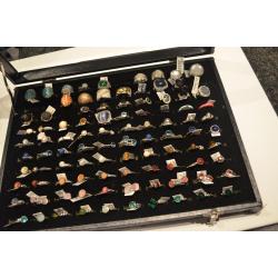 GROTE PARTIJ RINGEN, VEEL ZILVER 925.