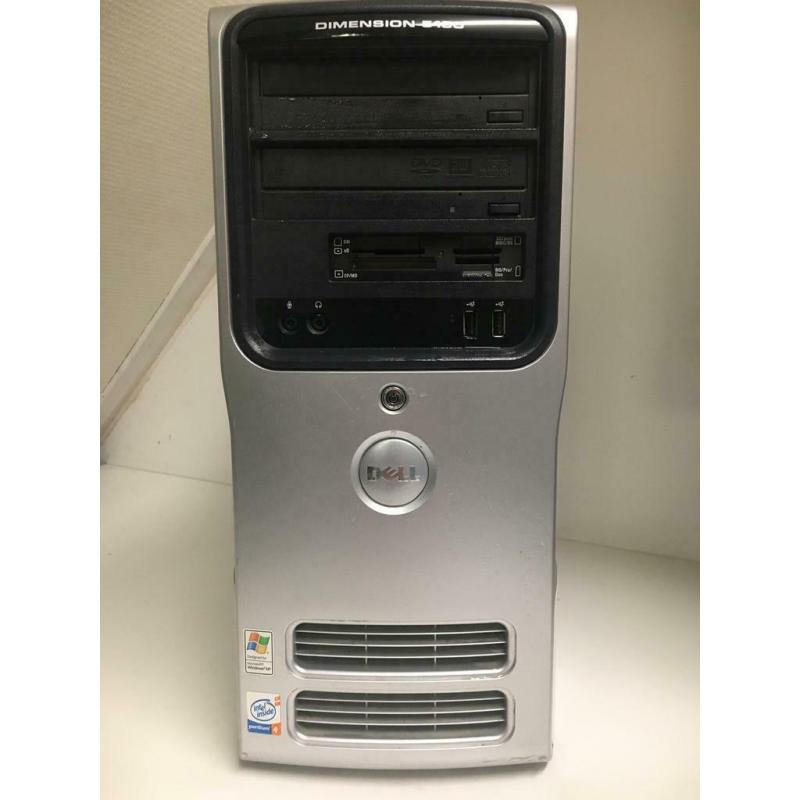 Te Koop Dell Dimension 5150 Pentium 4 Computer met 32 Bit met 3 Ghz Computer en een Mini Iomega Externe Harde Schijf met 500 Gb en een 18 Inch Dell Lcd en een Apple Airport Extreme voor de prijs van € 260..