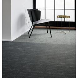 Zwarte Flash Line tapijttegels met rood accent 25cm x 100cm