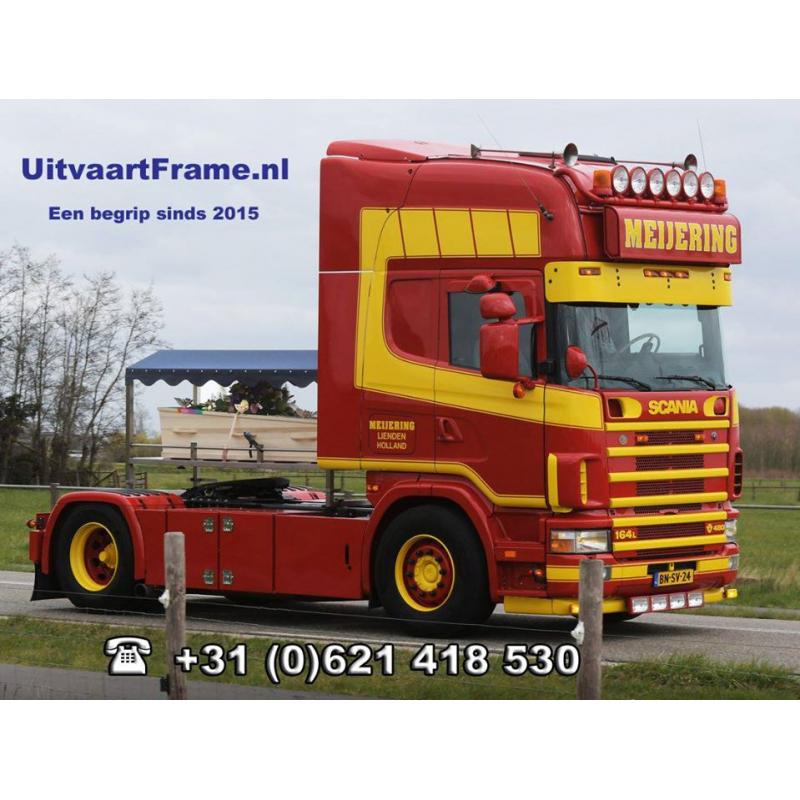 Uitvaart met uw eigen voertuig? UitvaartFrame verhuur, ook in België.