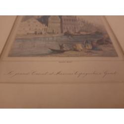 Litho "Le grand Canal et Maisons Espagnoles à Gand"