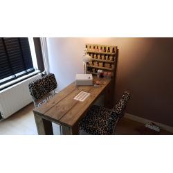 Manicuretafel nageltafel houten manicure nagel tafel handgemaakt