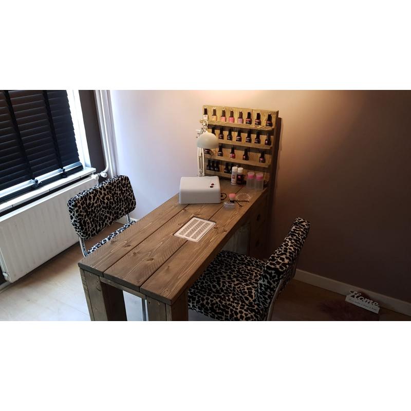 Manicuretafel nageltafel houten manicure nagel tafel handgemaakt