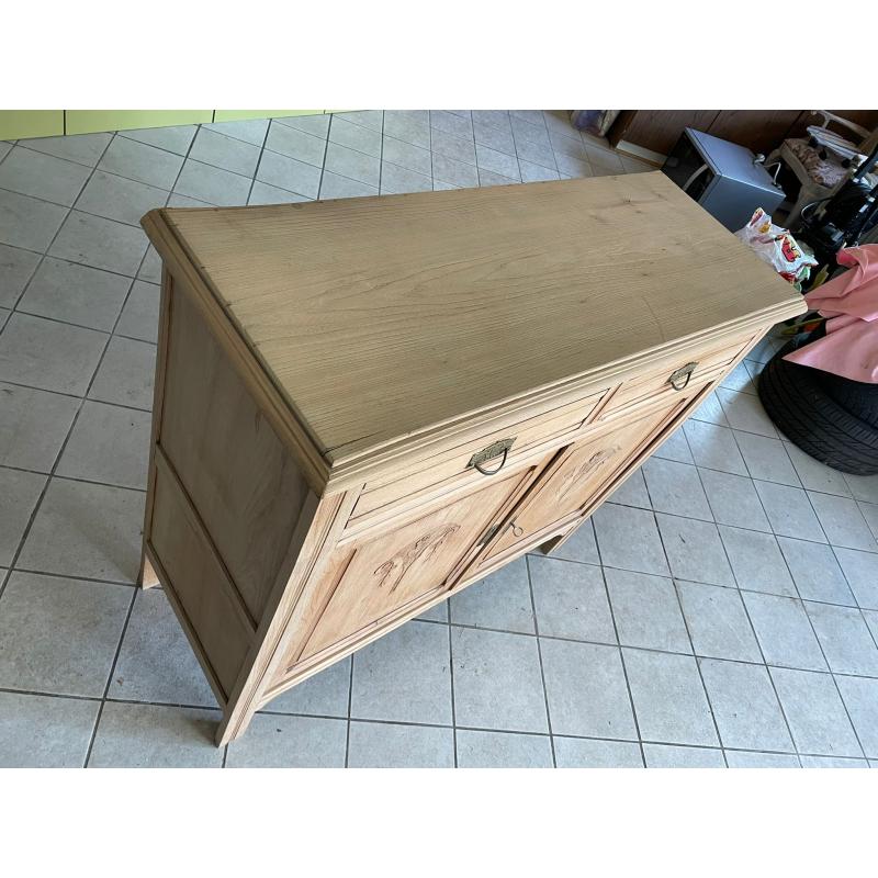 Antieke gebleekte eiken buffetkastje