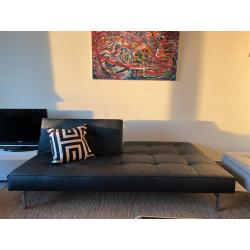 Innovation slaapbank zwart/chroom