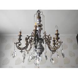 Kroonluchter delfstblauw kristal