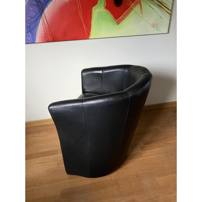set van 2 lederen zitmeubeltjes