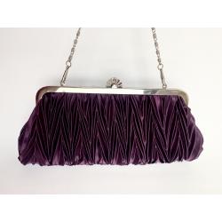 Nieuw! Luxe paarse satijn clutch tas