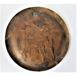 Antiek Egyptisch Wandbord Koper met 925/1000 zilver