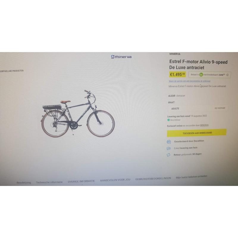 nieuwe elektrische heren  fiets