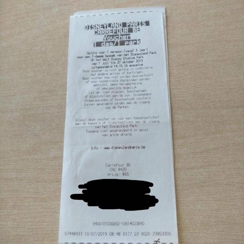 Twee tickets voor Disneyland Parijs