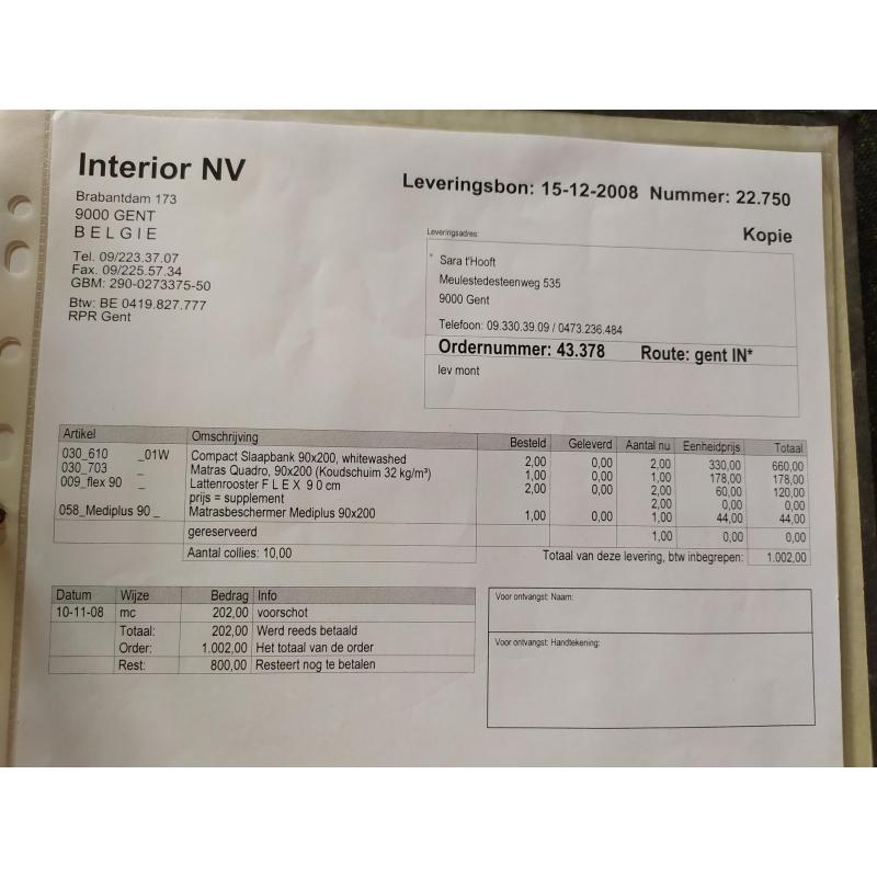 Eénpersoonsbed   lattenbodem LIFETIME