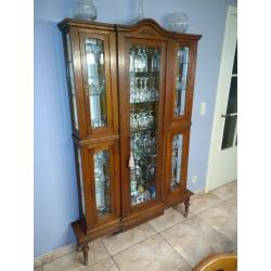 antieke eiken vitrine kast