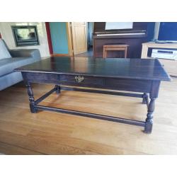 Salontafel massief eik donkerbruin