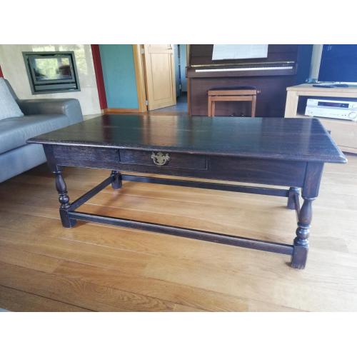 Salontafel massief eik donkerbruin