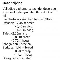 Volledige eetkamer donker eik