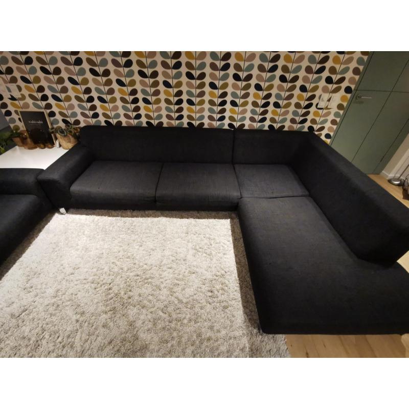 Grote grijze comfortabele hoekzetel en 1 zit, moet snel weg