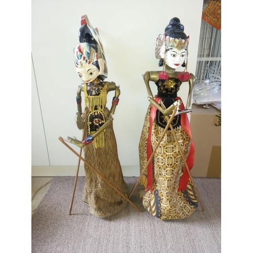 DECORATIE JAVAANSE HOUTEN POPPEN