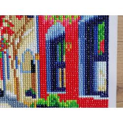 Diamond Painting "Provinciale Dorpsstraat" 42 x 32cm afgewerkt