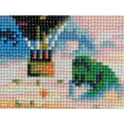 Diamond Painting "Luchtballonenvaart" 42 x 32cm afgewerkt