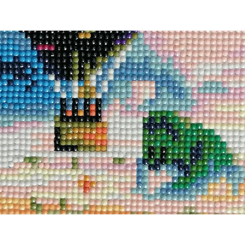 Diamond Painting "Luchtballonenvaart" 42 x 32cm afgewerkt