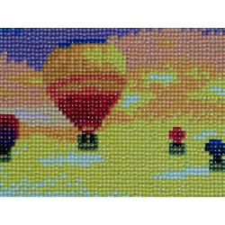 Diamond Painting "Luchtballonenvaart" 42 x 32cm afgewerkt