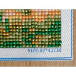 Diamond Painting "Luchtballonenvaart" 42 x 32cm afgewerkt