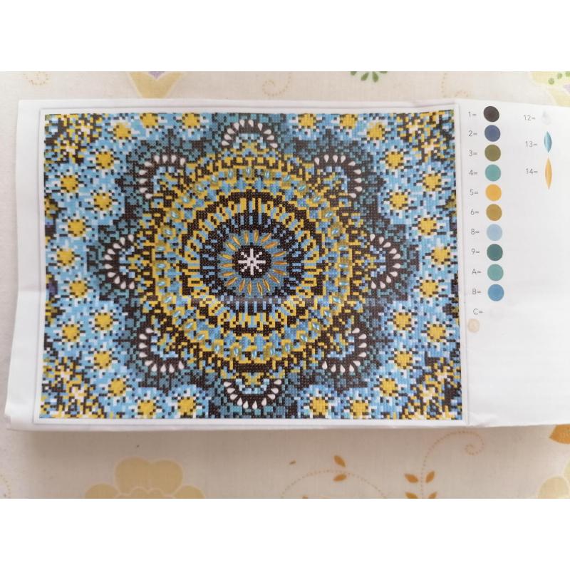 Diamond Painting "Mandala" 42 x 32cm afgewerkt