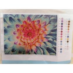 Diamond Painting "Bloeiende Roos" 42 x 32cm afgewerkt