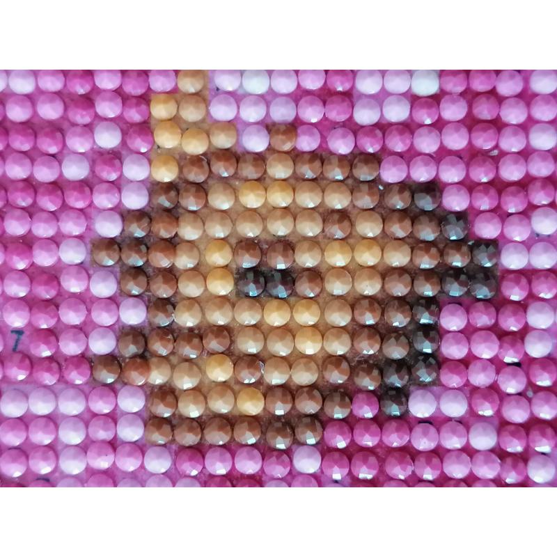 Diamond Painting "Bloeiende Roos" 42 x 32cm afgewerkt