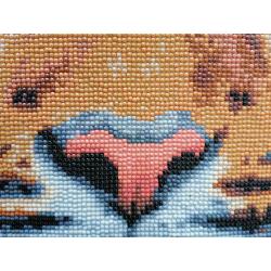 Diamond Painting "Bengaalse Tijgerkop" 42 x 32cm afgewerkt