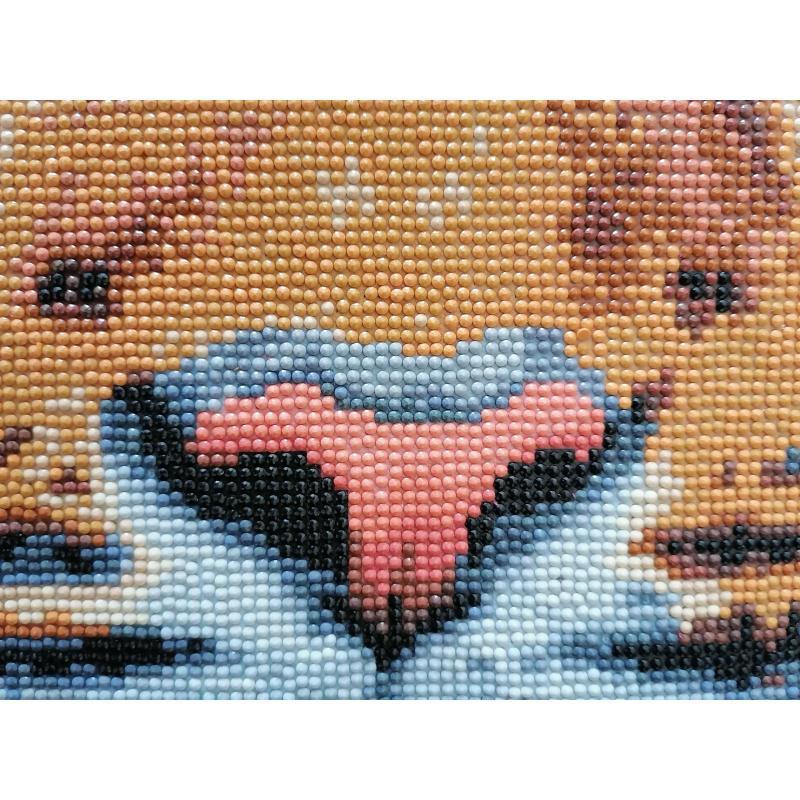 Diamond Painting "Bengaalse Tijgerkop" 42 x 32cm afgewerkt