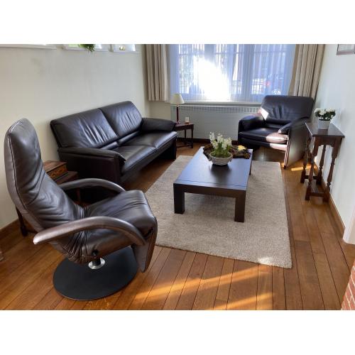 Salon met canapé, fauteuil en relax merk Jori (Du Fossé)