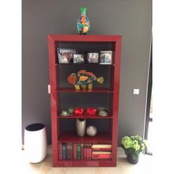 natuzzi hoogglans glazen wandrek met 4 leggers