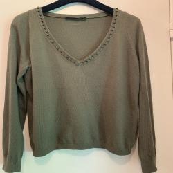 Twinset (trui en vest) van merk Twinset, groen, maat 38, zgan