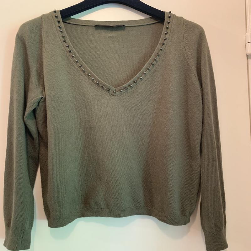 Twinset (trui en vest) van merk Twinset, groen, maat 38, zgan