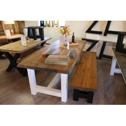 Grote tafel steigerhout massief nu 289,- STUNT ACTIE!