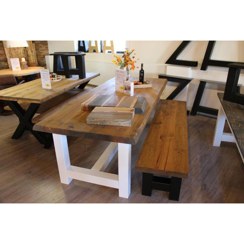 Grote tafel steigerhout massief nu 289,- STUNT ACTIE!