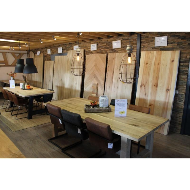 Massieve sterke houten eiken kloostertafel 418,-