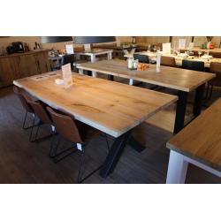 Strakke prijs brocante robuuste steigerhouten eettafel 289,-