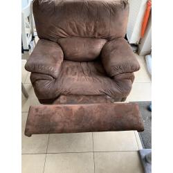 Uitklapbare éénzit bruine nubuck