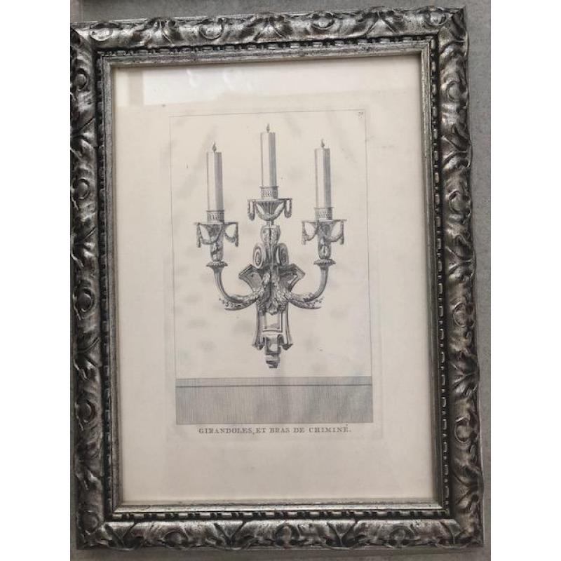 4 x ingelijste  klassieke en stijlvolle Litho´s