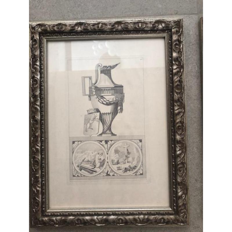 4 x ingelijste  klassieke en stijlvolle Litho´s