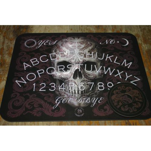 Ouija bord te koop met doodshoofd.
