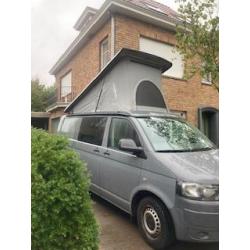 VW transporter met daktent, standverwarming, zitbank, kastjes,...