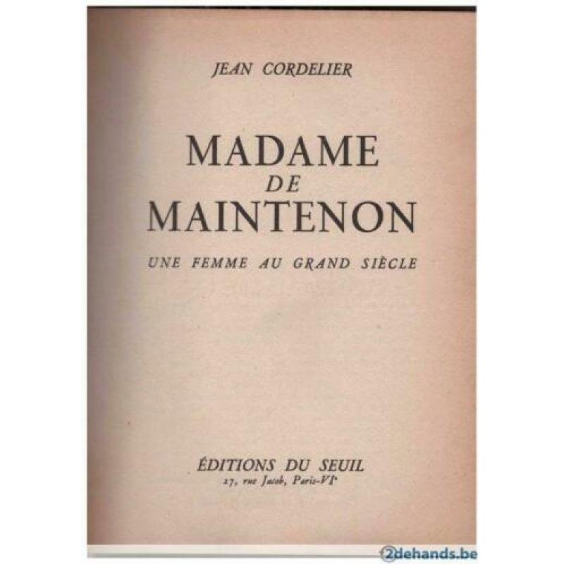 Jean Cordelier - Madame de Maintenon