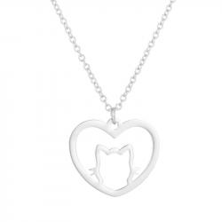 Katten halsketting Zilverkleurig "In your heart"
