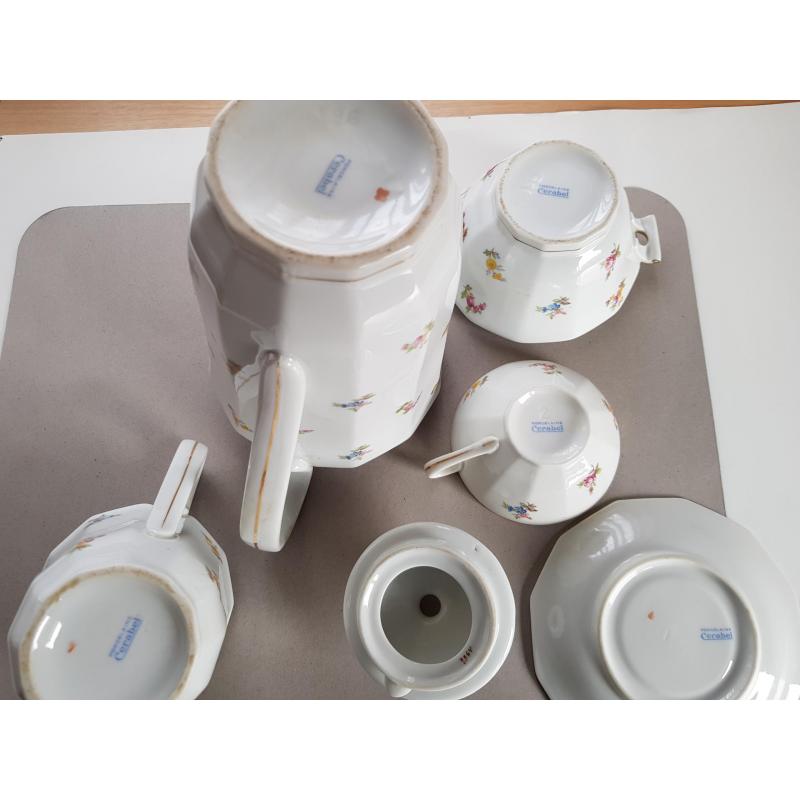 Vintage - Cerabel porselein KOFFIESERVIES